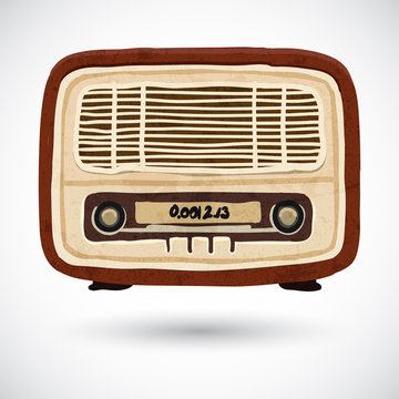 Grunge vintage wooden radio