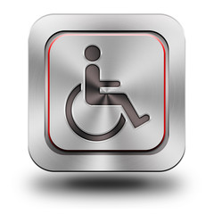 Accessibility aluminum glossy icon - obrazy, fototapety, plakaty