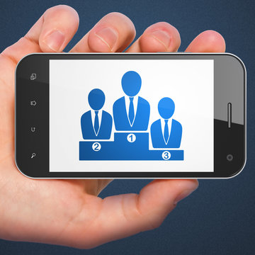 Business concept: Business Team on smartphone