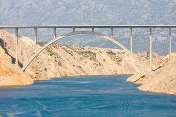 Maslenica Strait of the Adriatic Sea, north of Zadar, Croatia