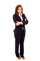 Young Businesswoman portrait full length on white background