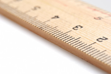 Selective macro focus of numbers on a ruler