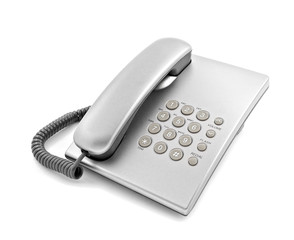 Silver modern telephone