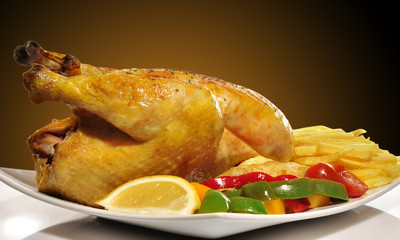 Pollo asado al gusto.