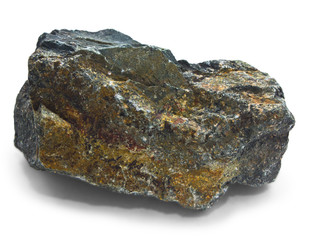 granite rufous natural gray stone isolated on white background (