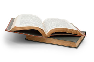 old book revealed two isolated on white background