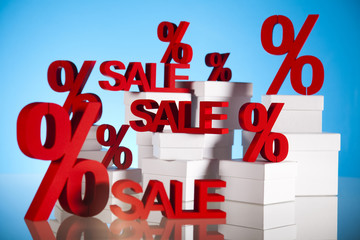Red percentage symbol 
