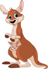 Kangaroo mom and baby