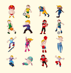Naklejka premium sport player icons set