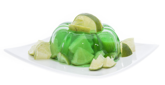 Portion of Lime Jello on white