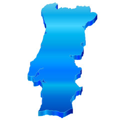 ポルトガル　地図　３D