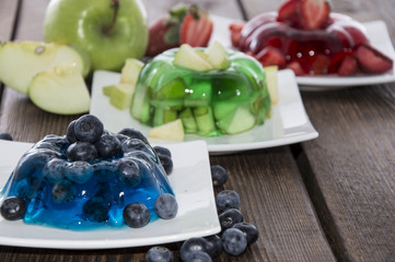 Portions of mixed Jello
