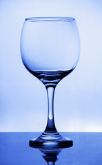 brilliant glass with a blue background