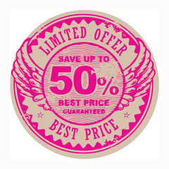 Stamp with the text Best Price, Limited Offer written inside
