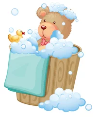 Gardinen Ein Bär im Eimer voller Blasen © GraphicsRF