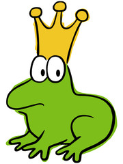 Locker gezeichneter Froschkönig – Vektor und freigestellt