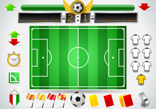 Info Graphic Set of Soccer Field and Icons