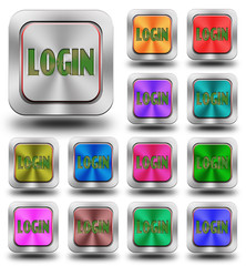 Login aluminum glossy icons, crazy colors