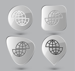Shift globe. Glass buttons. Vector illustration.
