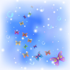 Obraz na płótnie Canvas Butterflies on sky