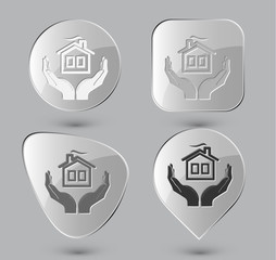 comfort in hands. Glass buttons. Vector illustration.