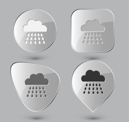 Rain. Glass buttons. Vector illustration.