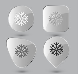 Snowflake. Glass buttons. Vector illustration.