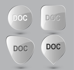Doc. Glass buttons. Vector illustration.