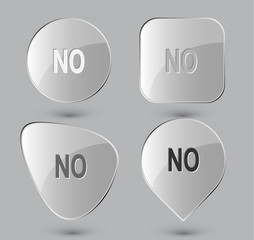 No. Glass buttons. Vector illustration.