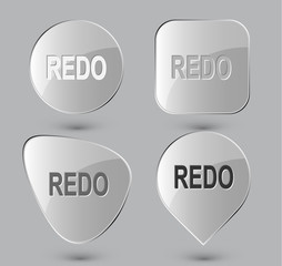 Redo. Glass buttons. Vector illustration.