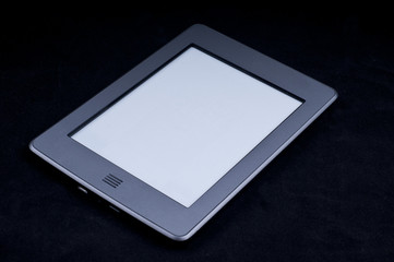E-book reader on the black background