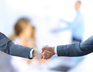 handshake isolated on business background