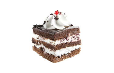 chocolate cake isolated on white background