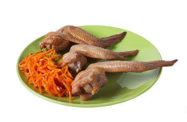 chicken wings are on the plate