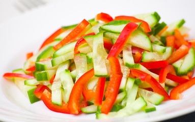 fresh vegetable salad on plate
