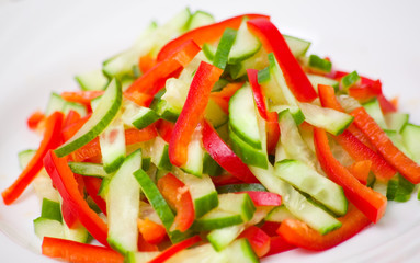 fresh vegetable salad on plate