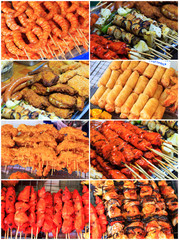 Collage from Photographs of thai food