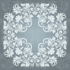 Lace Invitation card with abstract floral background.