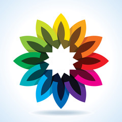 Color flower wheel background
