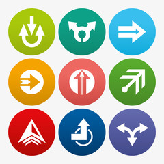 business arrow sign icon set