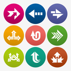 business arrow sign icon set