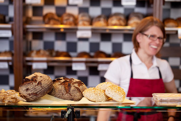 verkäuferin in der bäckerei