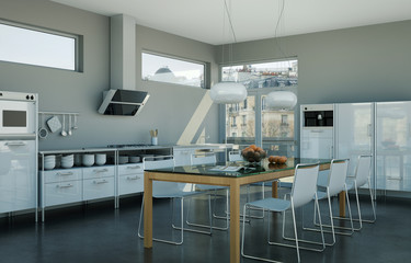 moderne Küche grau