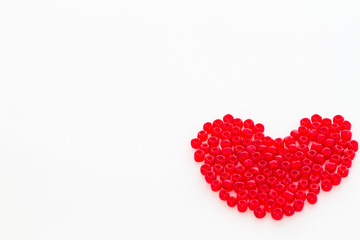 Heart shape red beads