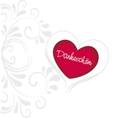 rotes Herz "Dankesch&ouml;n"