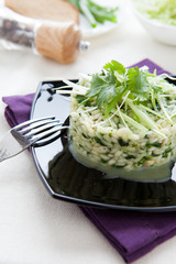 risotto with spinach and chopped greens