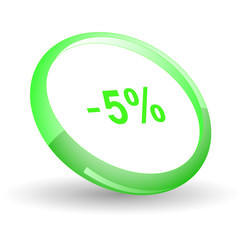 -5%. Vector icon.
