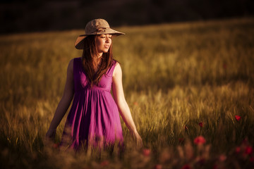 Obraz premium Closed eyes girl