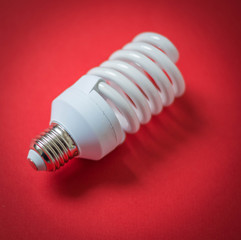 light bulb on a red background