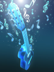Acoustic guitar and music.